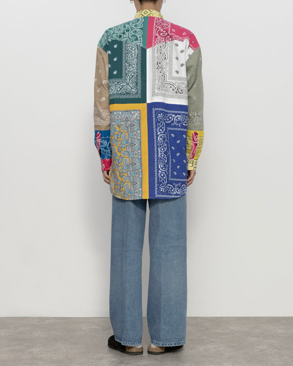 【23AW】バンダナパッチワークロングスリーブシャツ(マルチ)