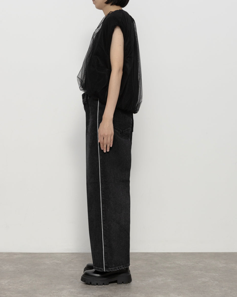 【23AW】<ジェーン スミス>ウール&ナイロン チュールチャンキーニットベスト