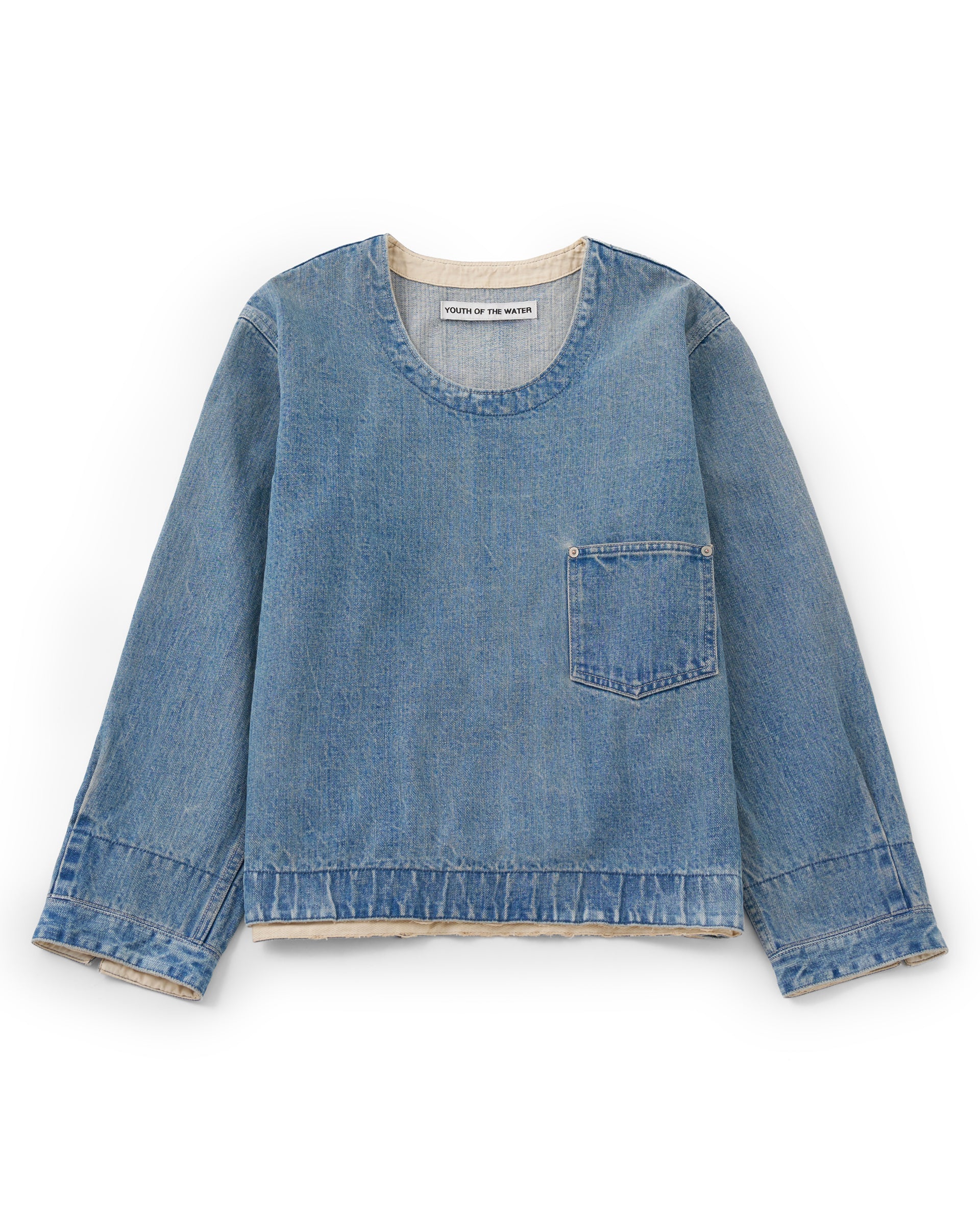 ENSOR CIVET 刺繍デニム プルオーバー トップス シャツ 春夏 夏服 ENSOR CIVET 刺繍デニム プルオーバー トップス シャツ 春夏 夏服