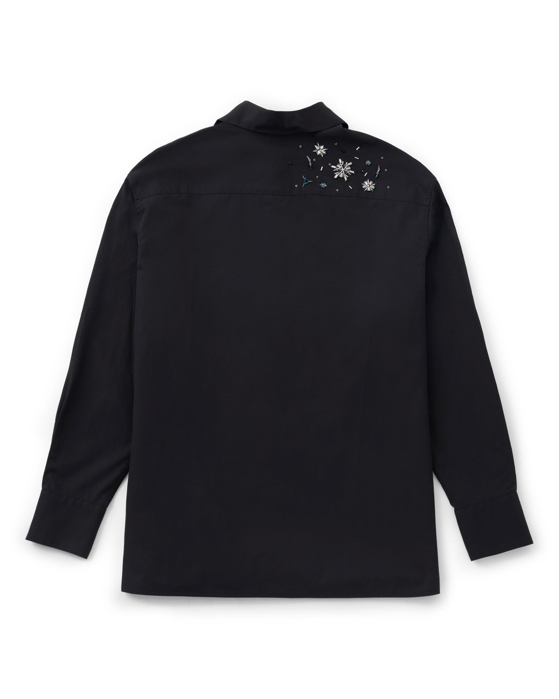 KANAKO SAKAI】エンブロイダードシャツ ブラック | 日本製 刺繍 | F
