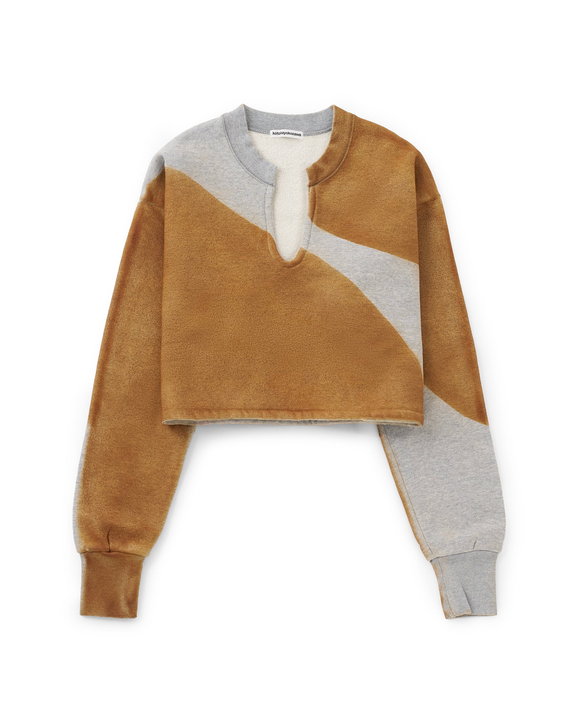 kotohayokozawa】ヘザーレザートップ ブラウン | 日本製 Vネック| F