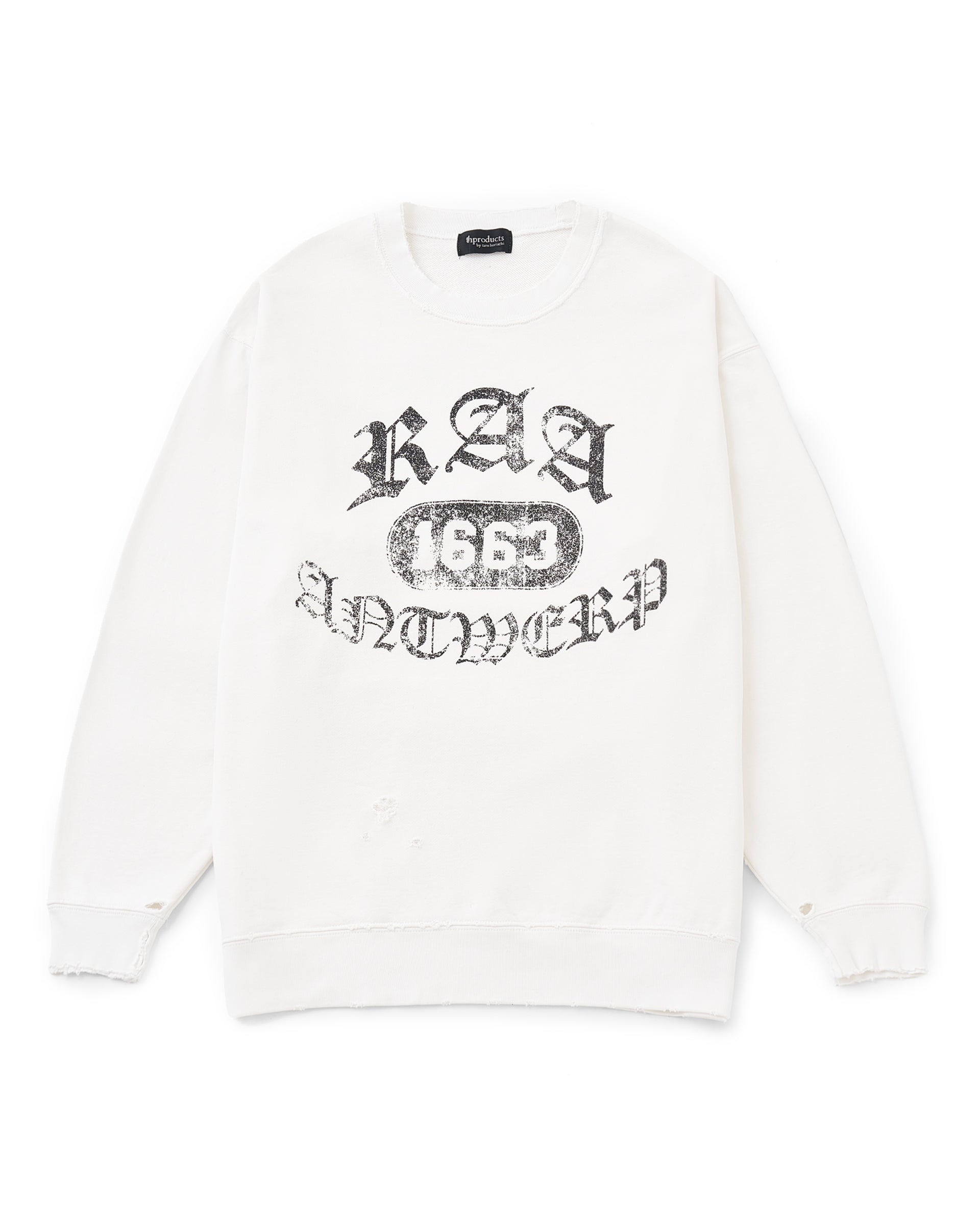 th products】ダメージカレッジウェットシャツ ホワイト・ブラック