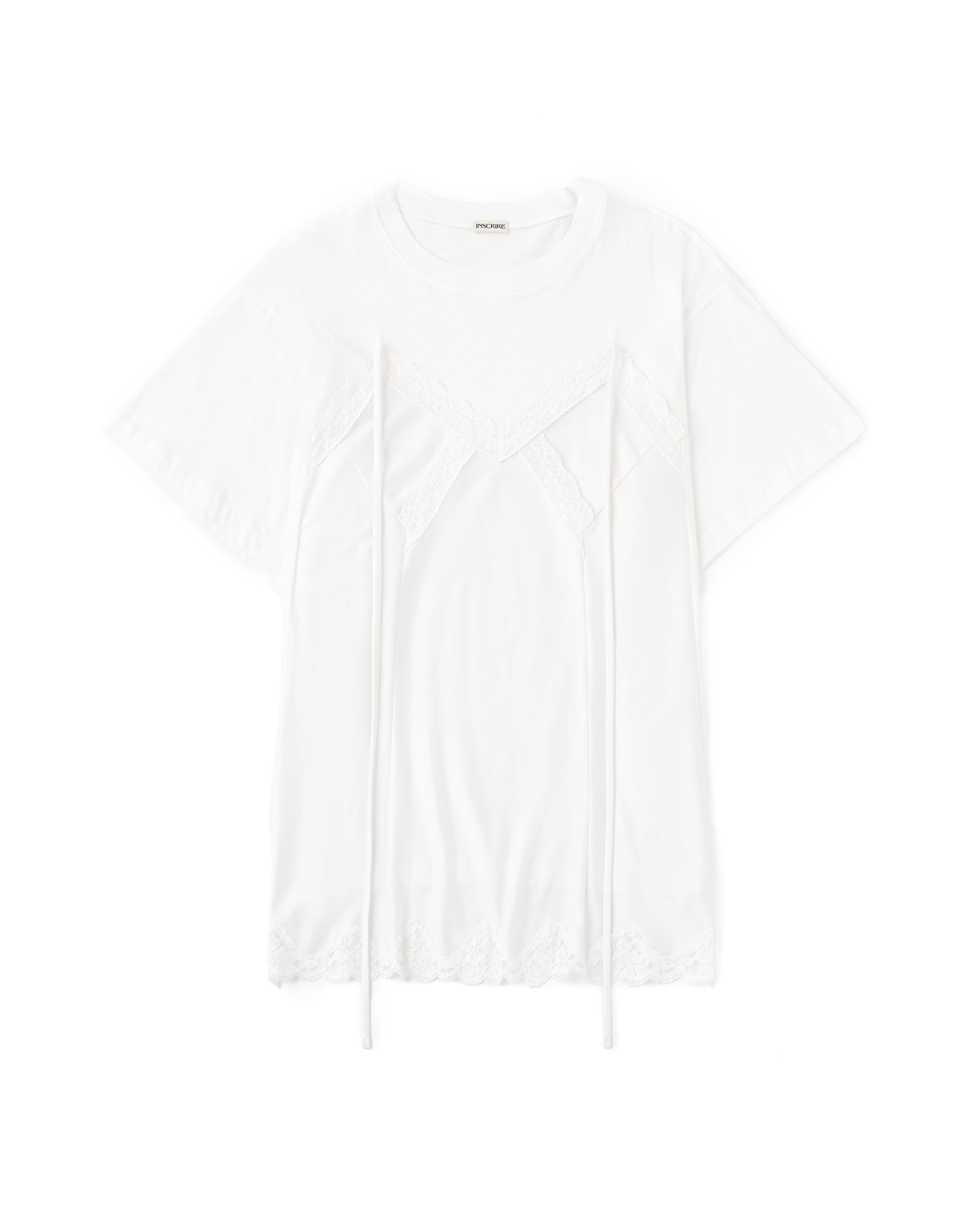 INSCRIRE】ハイブリッドランジェリーTシャツ | オーバーサイズ