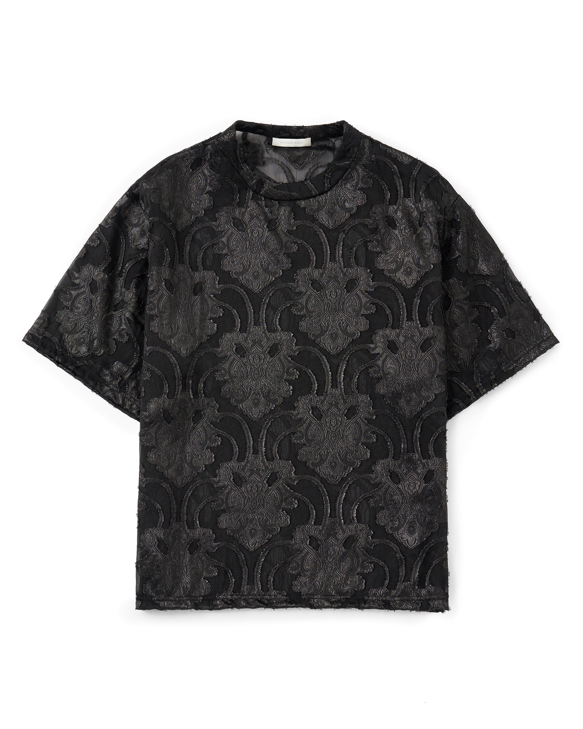 KANAKO SAKAI】シアージャカードTシャツ | ラメ感 | クラシカル | F 