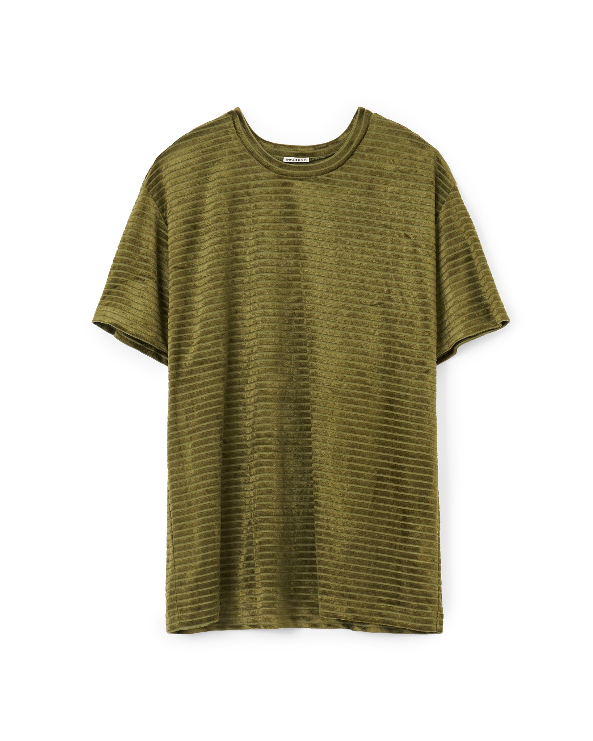 INSCRIRE】ベロアボーダーTシャツ | グリーン | ボーダー | F/STORE