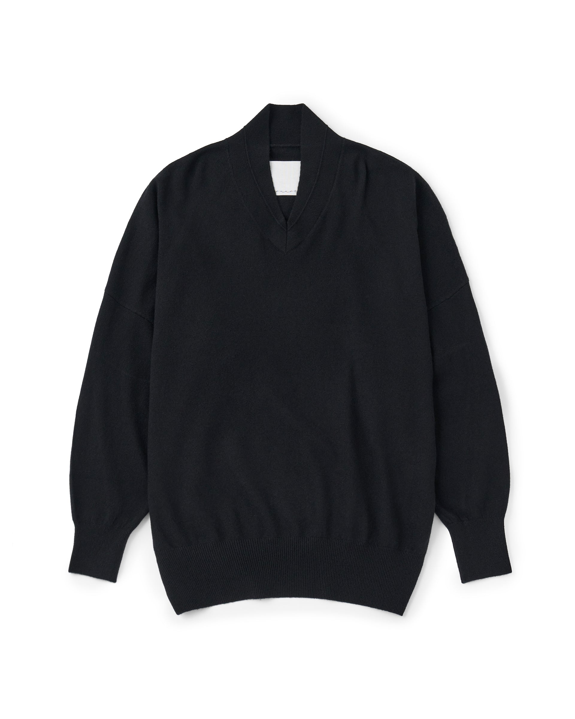 nonnotte】ドレーピングショールカラーVネックプルオーバー | カシミヤ