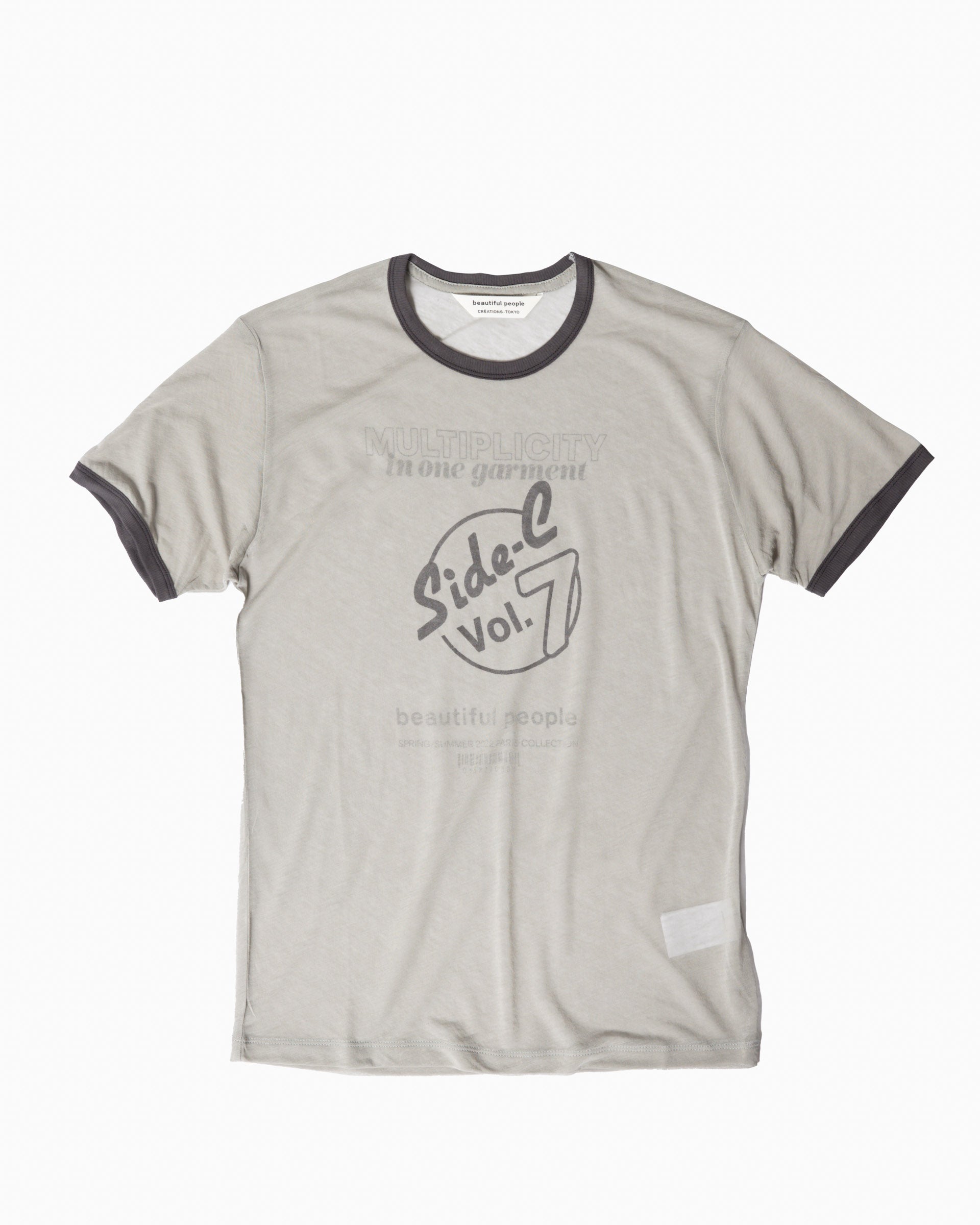シースルージャージーリンガーTシャツ（グレー） – ファッション