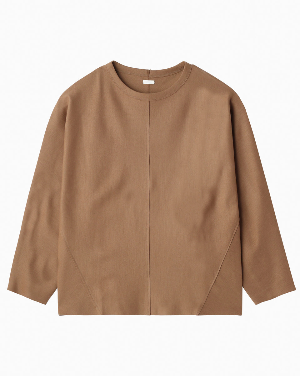 ツイストロングスリーブTシャツ(ブラウン)