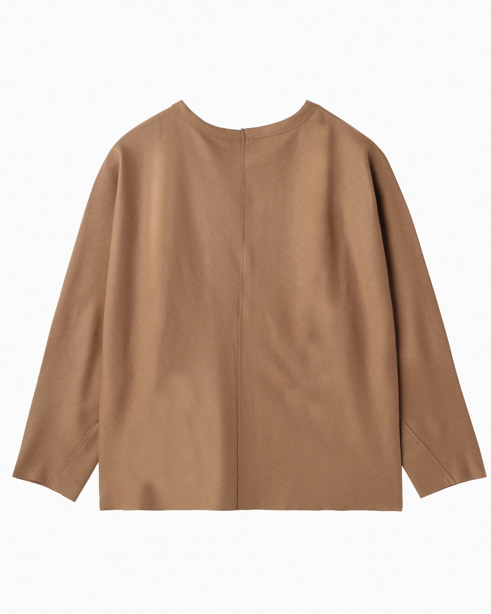 ツイストロングスリーブTシャツ(ブラウン)
