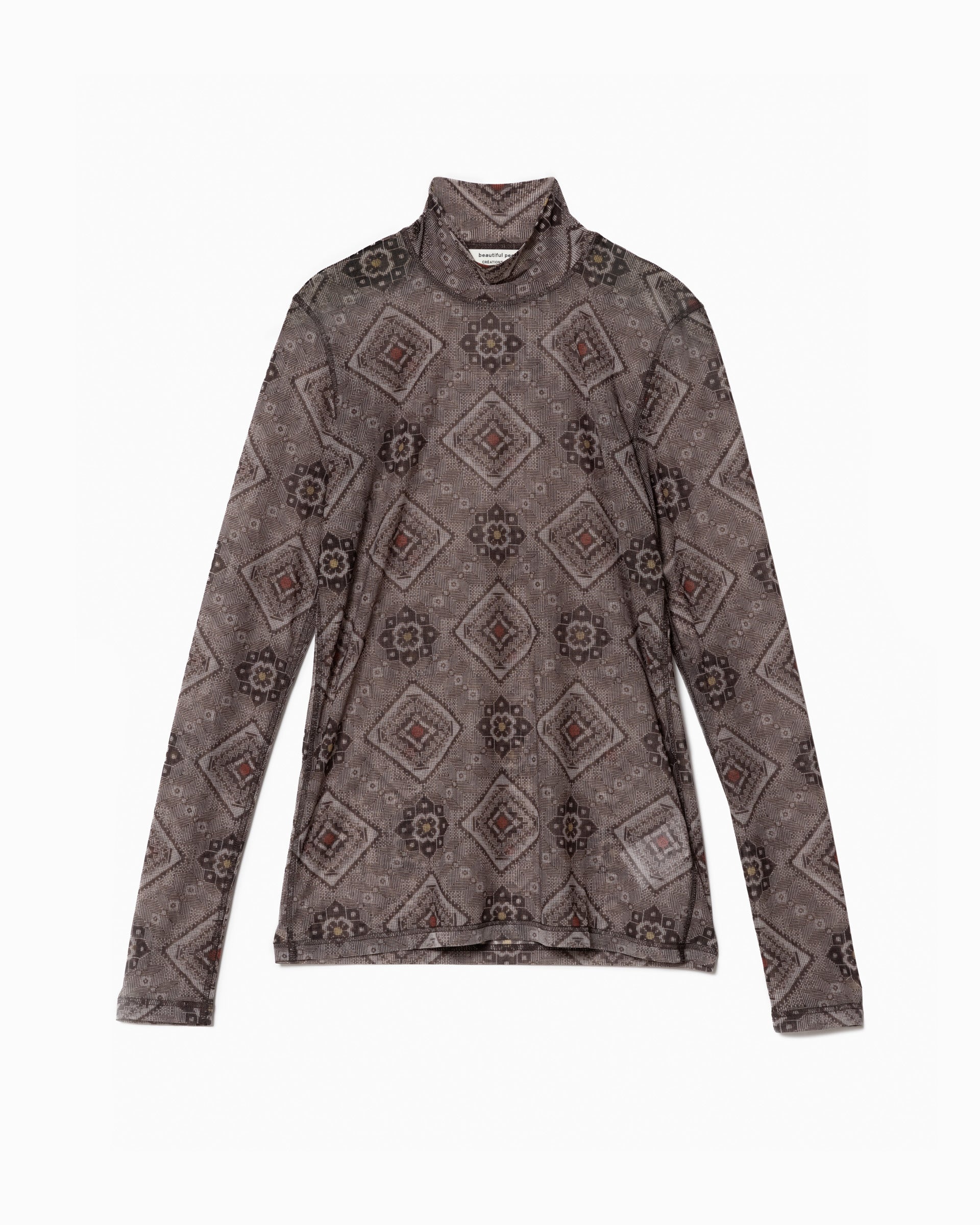 Vivienne Tam 仏像プリント ダークブラウン 長袖トップス NEW ARRIVAL | vivienne tam