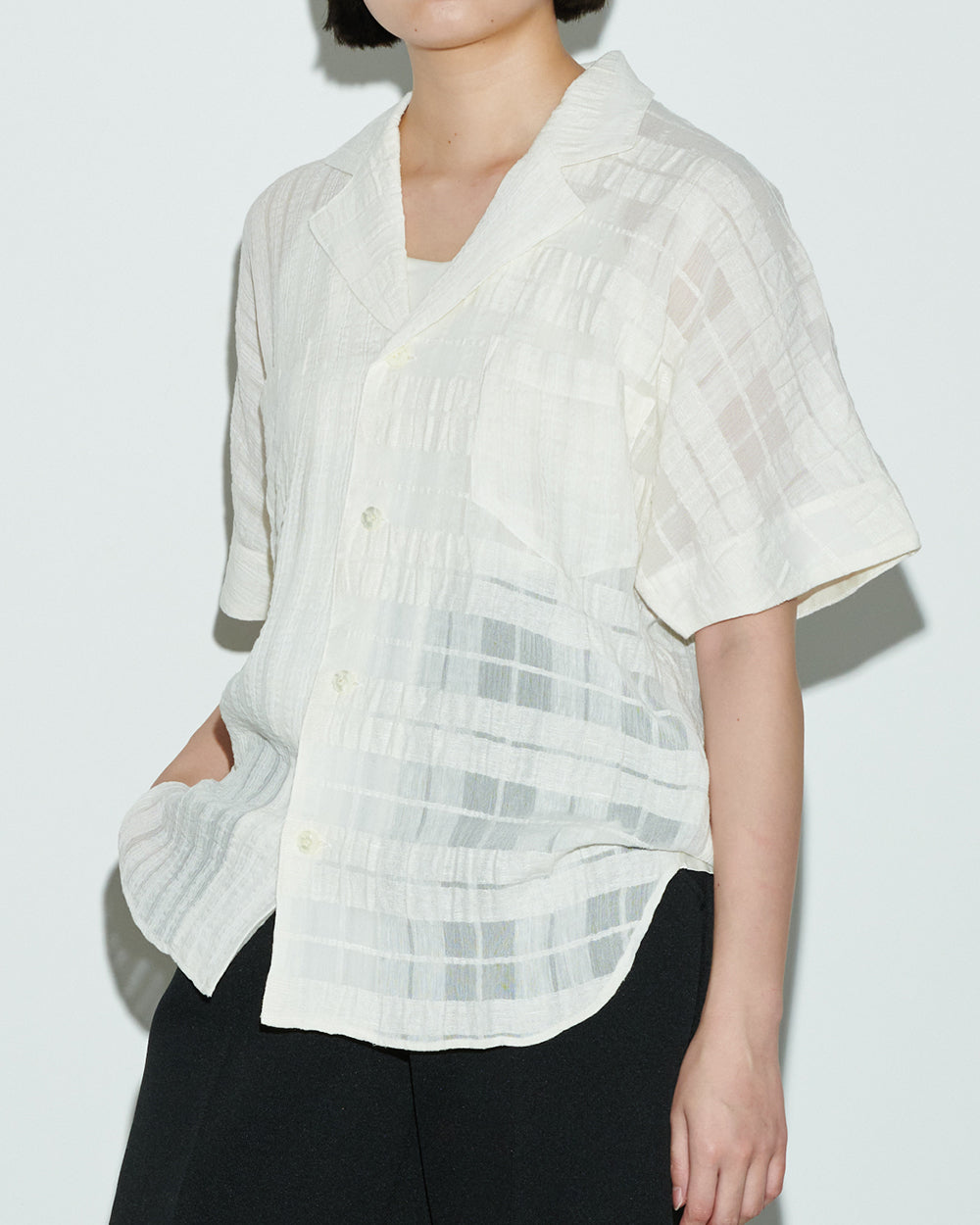 TANAKA】サザンフレンチシャツ（シアーホワイト） – ファッション