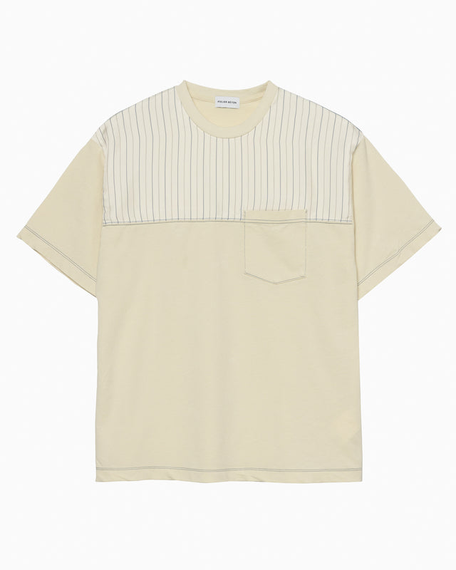 ハードツイストヤーンストライプミックスTシャツ